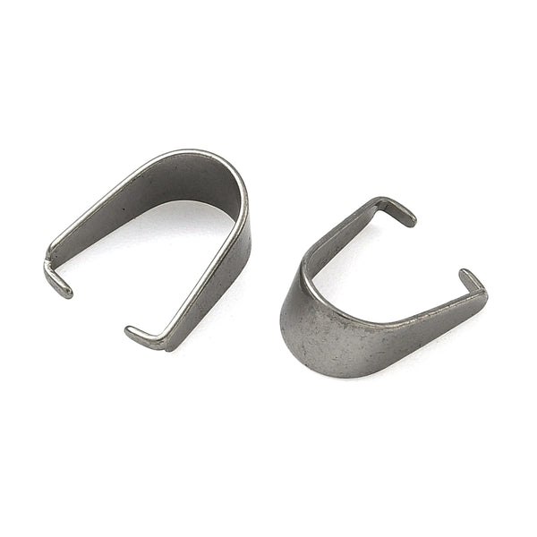 Pinch Bails zum Anquetschen Edelstahl 8x10mm 20 Stück Snap-on Aufhänger Großpackung