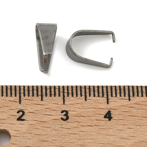 Pinch Bails zum Anquetschen Edelstahl 8x10mm 20 Stück Snap-on Aufhänger Großpackung