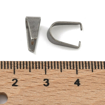 Pinch Bails zum Anquetschen Edelstahl 8x10mm 20 Stück Snap-on Aufhänger Großpackung