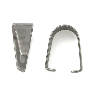 Pinch Bails zum Anquetschen Edelstahl 8x10mm 20 Stück Snap-on Aufhänger Großpackung