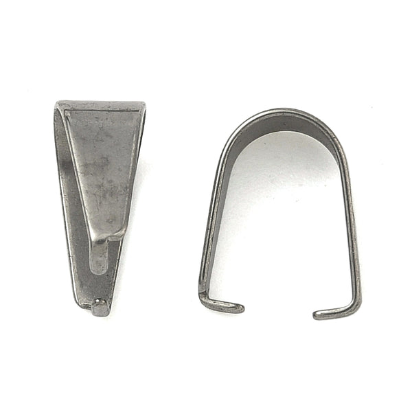 Pinch Bails zum Anquetschen Edelstahl 8x10mm 20 Stück Snap-on Aufhänger Großpackung