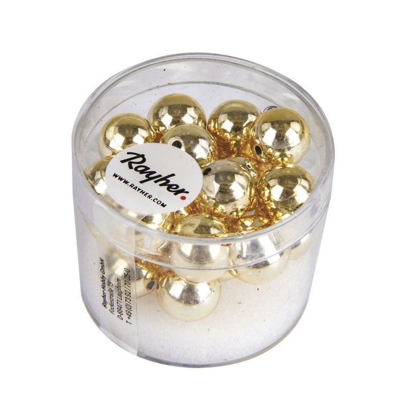 Acryl-Goldperle rund 10mm 22 Stück / Dose