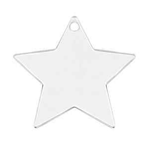 Plexiglas Stern glasklar transparent flach z. Aufhängen 70x70x2mm, 10 Stk/Pkg