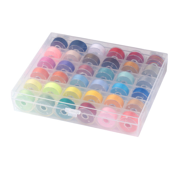 Polyester Nähgarn-Set 36 Farben 50m/Rolle inkl. Kunststoffspulen und Aufbewahrungsbox