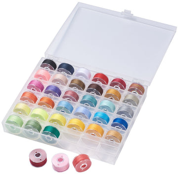 Polyester Nähgarn-Set 36 Farben 50m/Rolle inkl. Kunststoffspulen und Aufbewahrungsbox