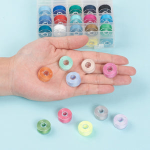 Polyester Nähgarn-Set 36 Farben 50m/Rolle inkl. Kunststoffspulen und Aufbewahrungsbox