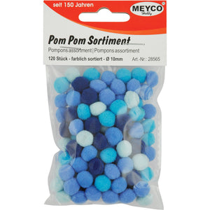 Pom Pom verschiedene Farben sortiert 10mm 120 Stück / Packung
