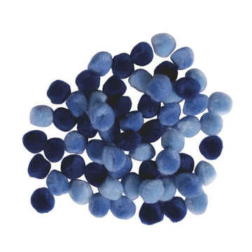 Pompons blau sortiert 15mm 60 Stück
