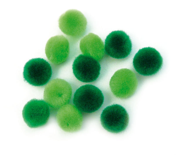 Pompons grün sortiert 15mm 60 Stück