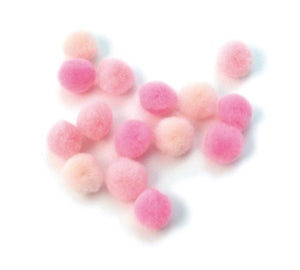Pompons 15 mm, 60 Stück, rosa sortiert Pompons Puschel Pompons Plüschball Bommel Plüsch Pompons
