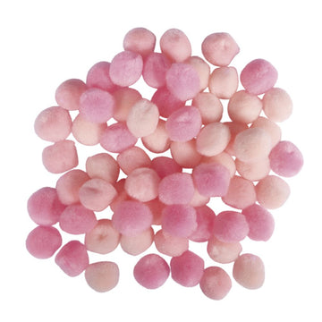 Pompons rosa sortiert 15mm 60 Stück
