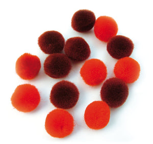 Pompons 15 mm, 60 Stück, rot sortiert Pompons Puschel Pompons Plüschball Bommel Plüsch Pompons
