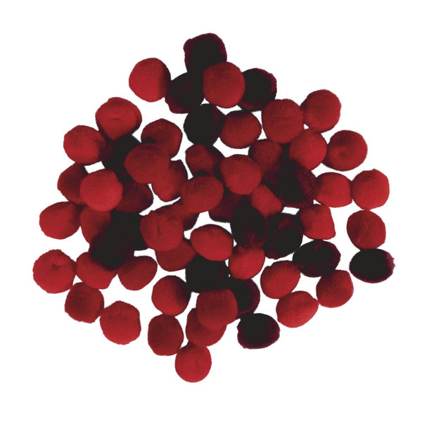 Pompons rot sortiert 15mm 60 Stück