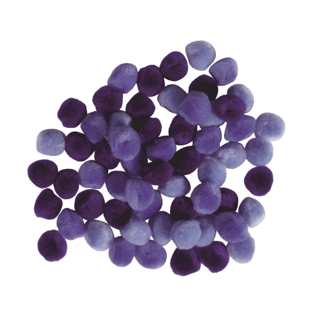 Pompons 15 mm, 60 Stück, lila sortiert Pompons Puschel Pompons Plüschball Bommel Plüsch Pompons