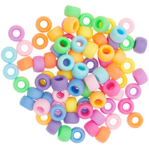 Ponii Beads Mix Acrylperlen bunt matt 9x6mm 80 Stück