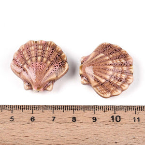 Porzellanperlen Muschelform antik glasiert 28mm 1 Stück