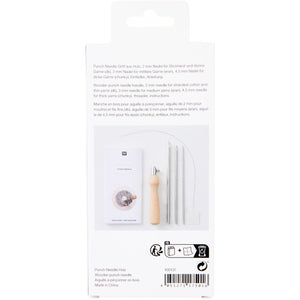 Punch Needle Holz Set inkl. 3 Nadelstärken (2mm, 3mm, 4,5mm) verstellbare Schlaufenlänge