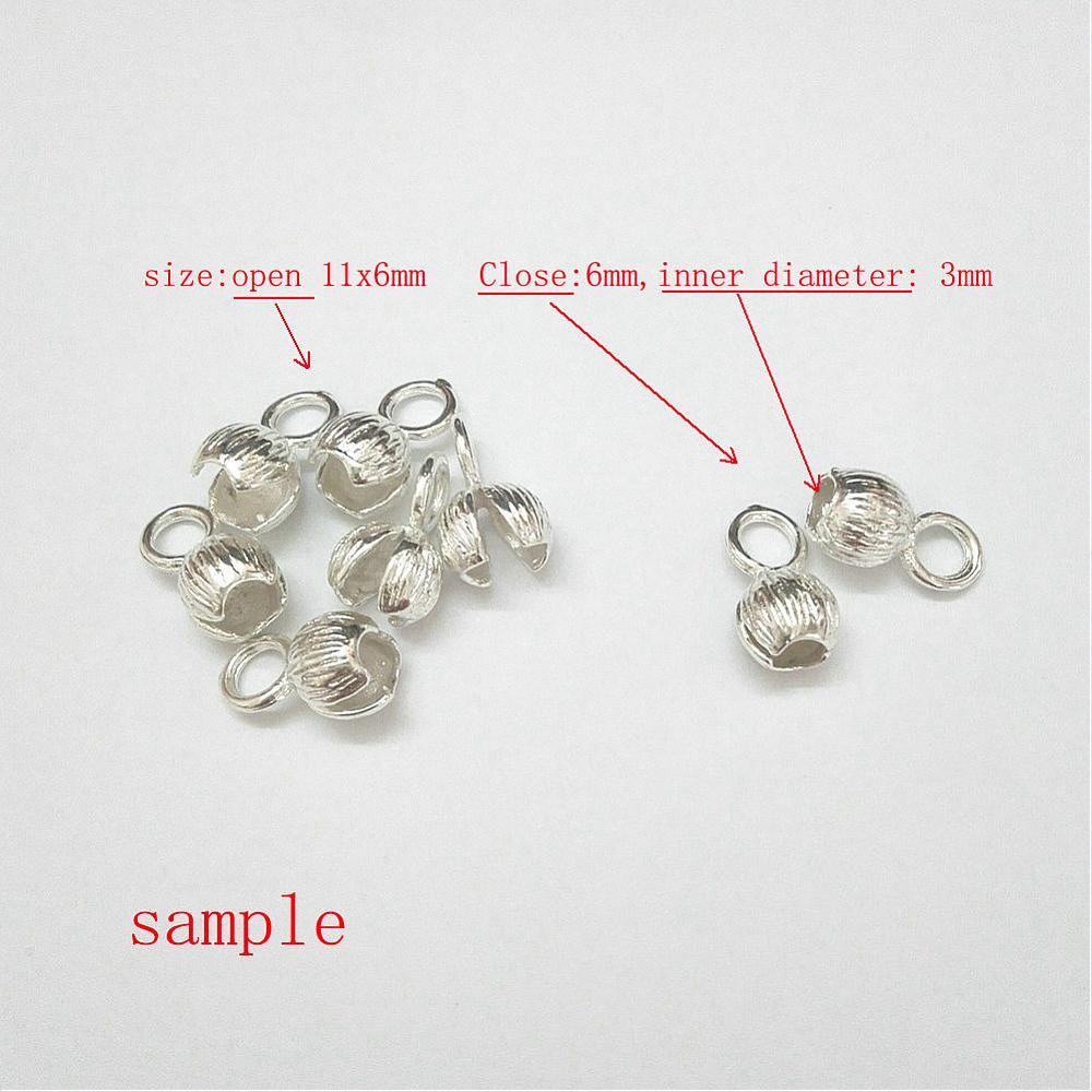 Quetsch Endperle mit Öse,11x6mm, Öse 4x3 mm, 4 Stück/Verpackung