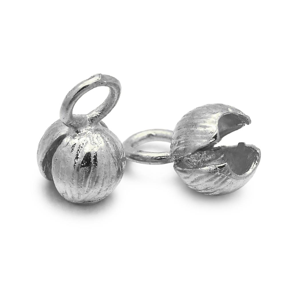 Quetsch Endperle mit Öse,11x6mm, Öse 4x3 mm, 4 Stück/Verpackung