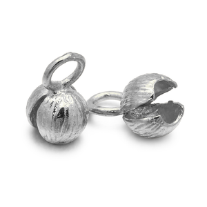 Quetsch Endperle mit Öse,11x6mm, Öse 4x3 mm, 4 Stück/Verpackung