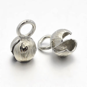 Quetsch Endperle mit Öse,11x6mm, Öse 4x3 mm, 4 Stück/Verpackung