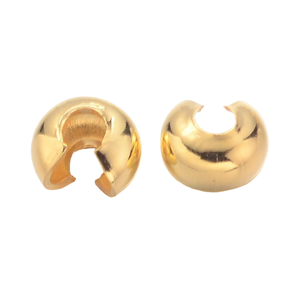 Quetschcover für Quetschperlen gold nickelfrei 3,2mm 20 Stück