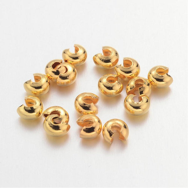 Quetschcover für Quetschperlen gold nickelfrei 3,2mm 20 Stück
