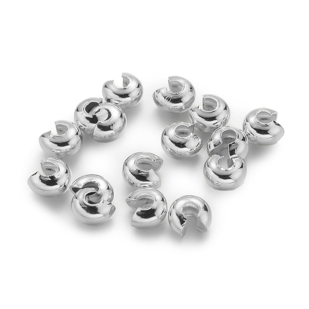 Quetschcover für Quetschperlen silber 20 Stück