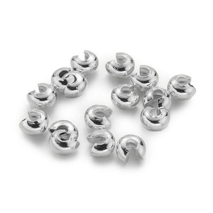 Quetschcover für Quetschperlen silber 20 Stück