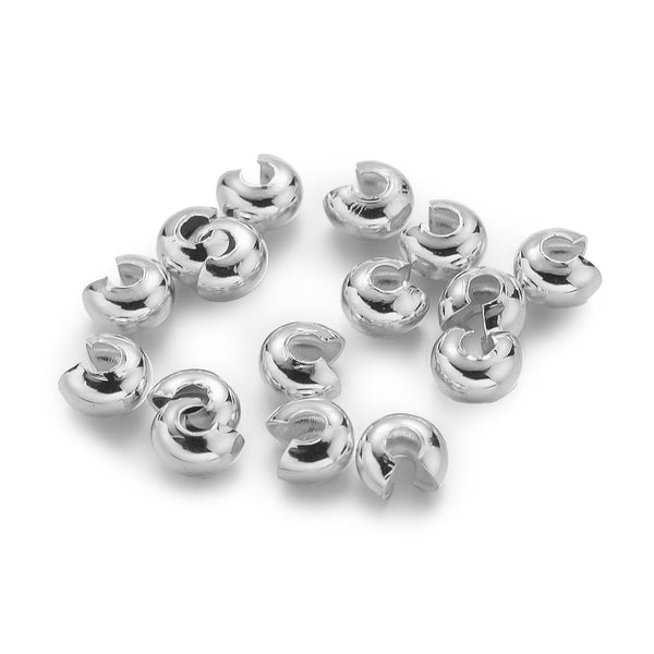 Quetschcover für Quetschperlen silber 20 Stück
