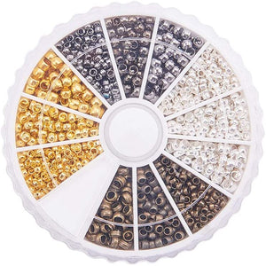 Quetschperlen-Set 2-3mm in 4 Farben 1440 Stück