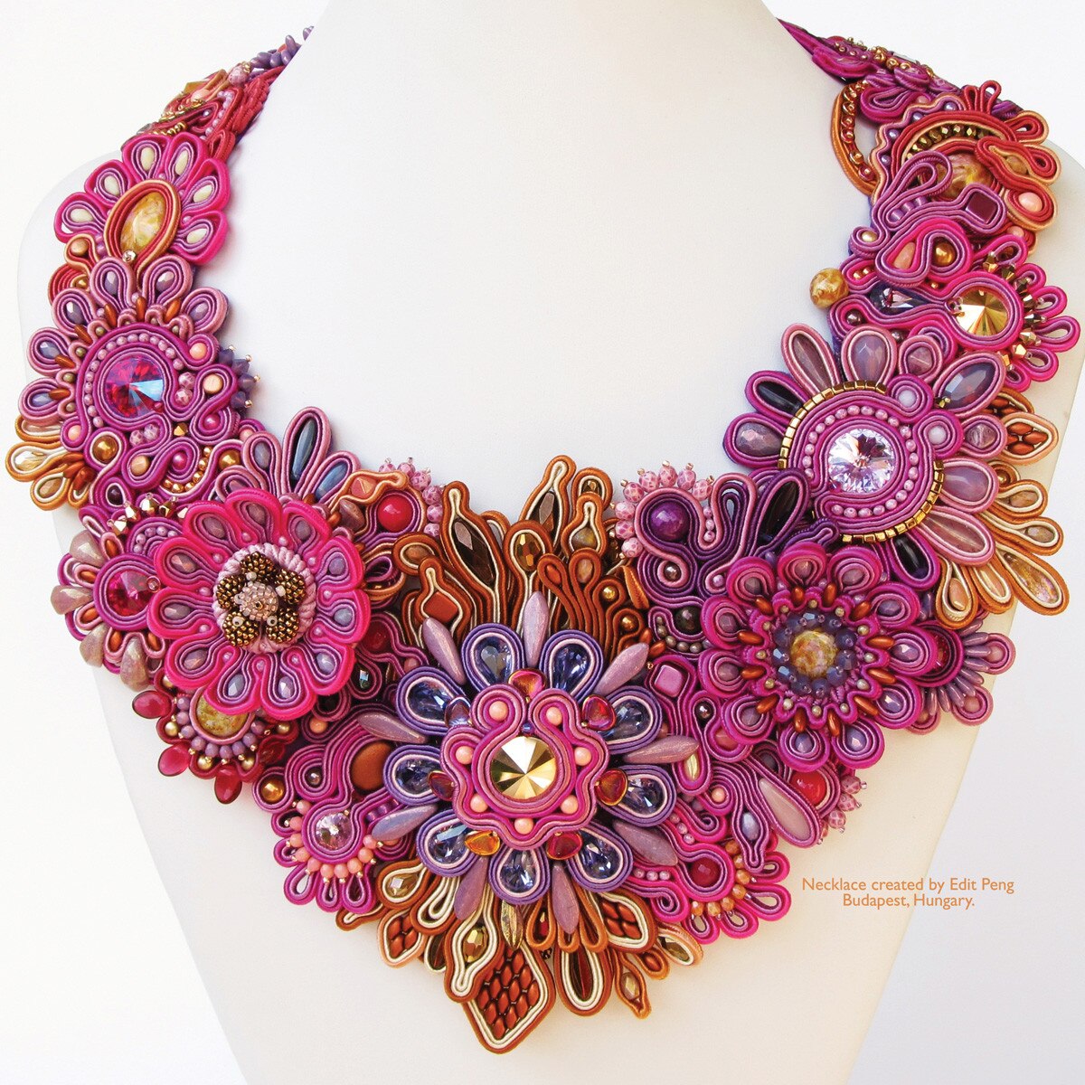 Rayon Soutache Band Ruby Glint 3mm per Meter