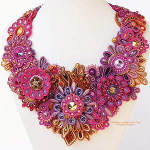 Rayon Soutache Band Ruby Glint 3mm per Meter
