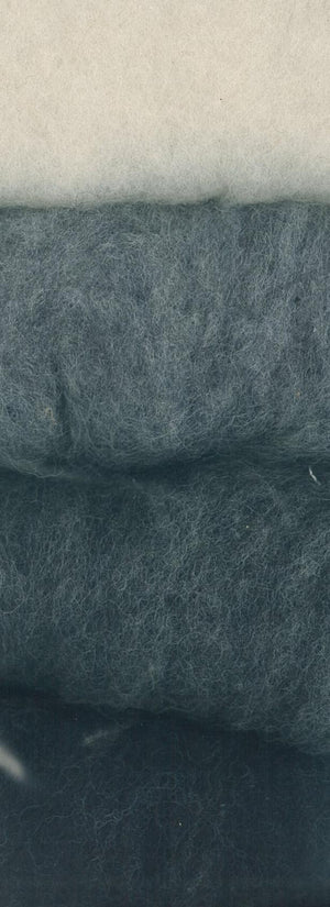 Reine Schurwolle meliert Vlies Grau-Töne 4 Farben à 20g 100g/Beutel