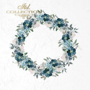 Reispapier Découpage Floral blaue Blumen Reispapier 6 Blögen á 14,8x14,8cm