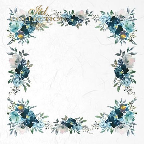 Reispapier Découpage Floral blaue Blumen Reispapier 6 Blögen á 14,8x14,8cm