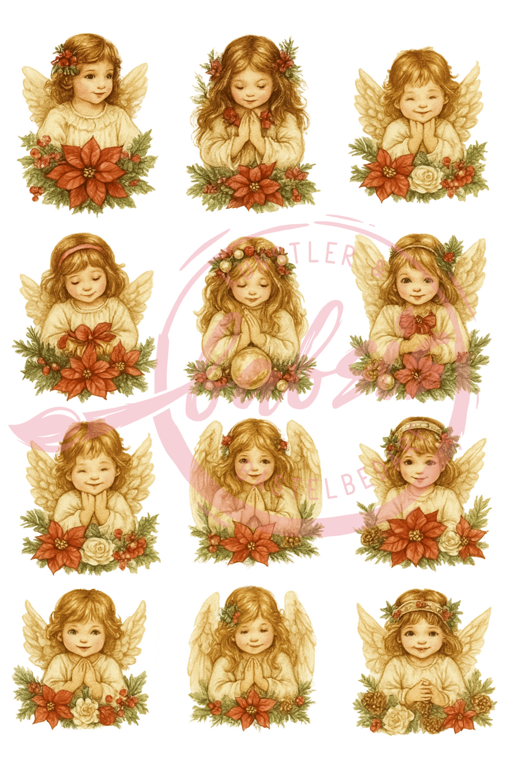 Reispapier Engel weihnachtlich A4 25-30g/m² 1 Bogen