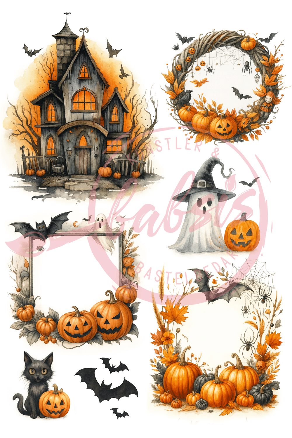 Reispapier Halloween Theme A4 25-30g/m² 1 Bogen