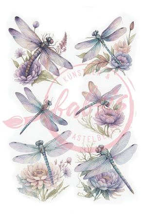 Reispapier Libelle lila A4 25-30g/m² 1 Bogen
