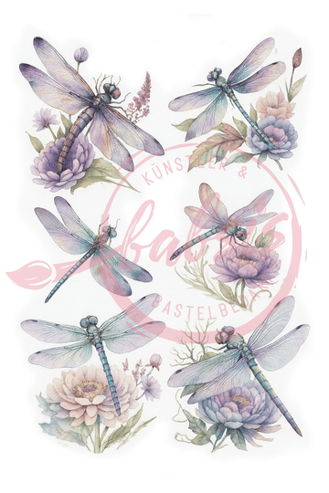 Reispapier Libelle lila A4 25-30g/m² 1 Bogen