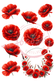 Reispapier Mohnblumen rot A4 25-30g/m² 1 Bogen