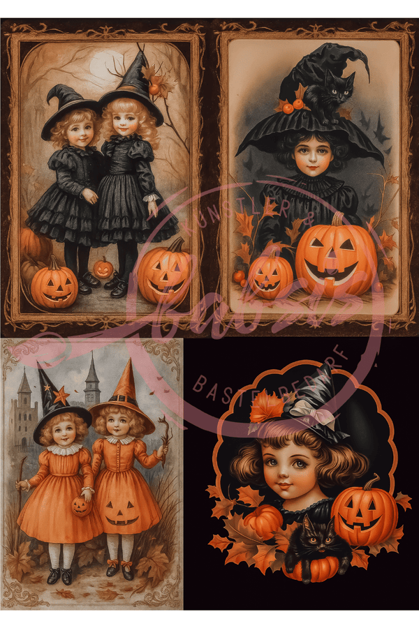 Reispapier Nostalgie Halloween A4 25-30g/m² 1 Bogen