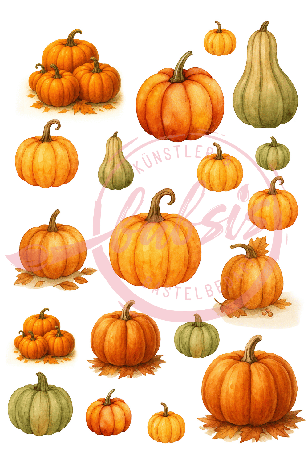 Reispapier Pumpkins allover A4 25-30g/m² 1 Bogen