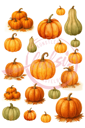 Reispapier Pumpkins allover A4 25-30g/m² 1 Bogen