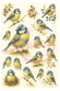 Reispapier Vogel Meise blau gelb A4 25-30g/m² 1 Bogen