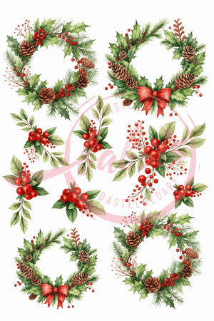 Reispapier Weihnachts-Bouquet A4 25-30g/m² 1 Bogen