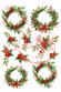 Reispapier Weihnachts-Bouquet A4 25-30g/m² 1 Bogen