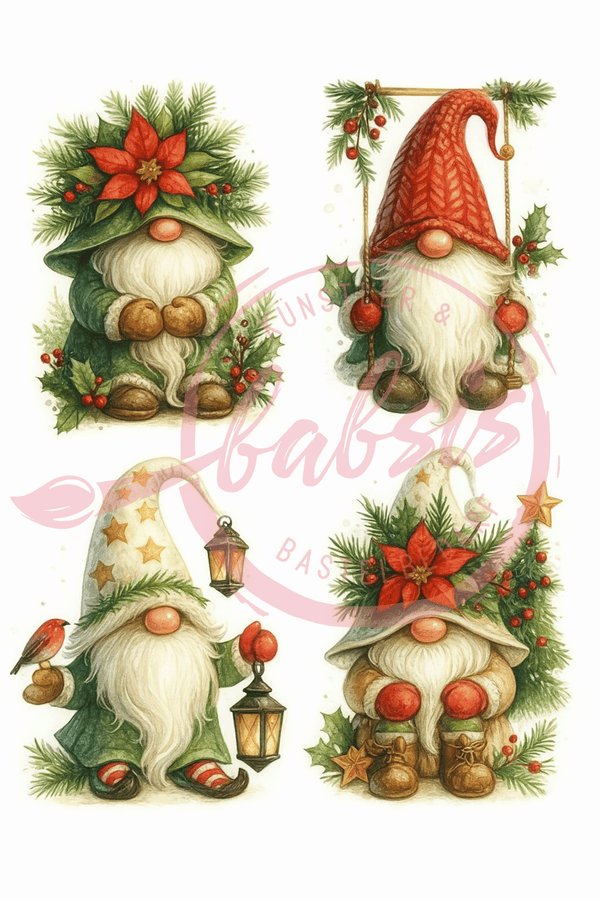 Reispapier Weihnachtsgnome A4 25-30g/m² 1 Bogen