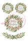 Reispapier Weihnachtskranz mit Beeren Merry Christmas A4 25-30g/m² 1 Bogen