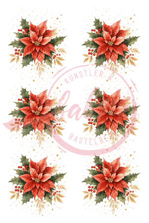 Reispapier Weihnachtssterne A4 25-30g/m² 1 Bogen